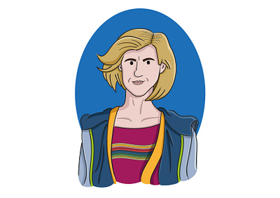 Jodie Whittaker as the 13th Doctor 13th doctor art character design design digital art doctor who illustration illustrator sci fi sketches vector