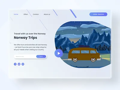 website for Norway Trips clean design clean ui landing page webdesign website
