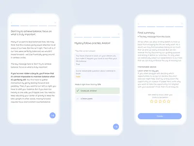 Learning flow for motherhood app app ui book clean design clean ui course education learn learning read reading app study text