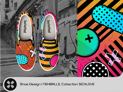 SickLove Slip-Ons clothing crazy cross design dots neon shoes skate sneakers streetwear stripes