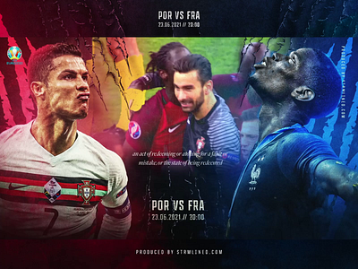 PORTUGAL V FRANCE / REDEMPTION blue branding design euros fitness football france pogba portugal red ronaldo soccer ui