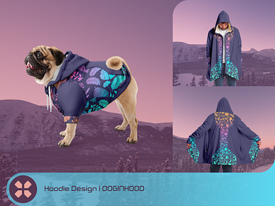 Pugs, hoodies and rainbows clothing dog hoodie illustration leaf leaves nature neon pattern paw pug rainbow skate streetwear