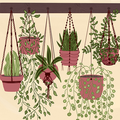 Plant Collage design hand drawn illustration procreate