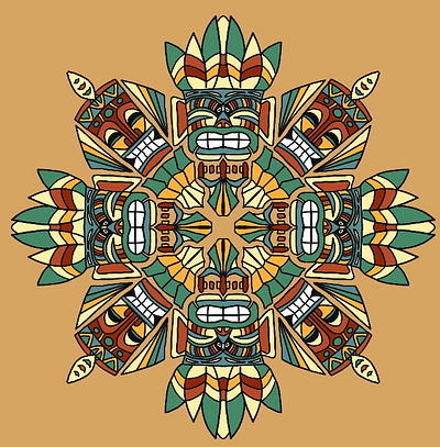 Totems design illustration mandala totem zendala