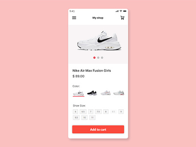 Customize Product app design shoeshop shop ui