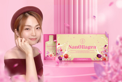 NanØllagen Packaging | 包 装 设 计 beauty product collagen drink illustration malaysia packagingdesign