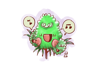 The Trio cannabis cartoon comic cute design flowers graphic design growing happy illustration plants retro retro design singing