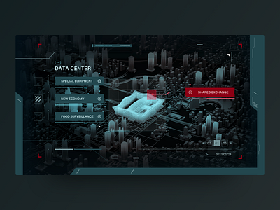 Data Center x FUI 3d c4d city data data visualization fui fuidesign hud interface ui ux