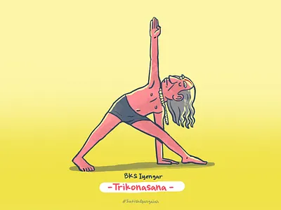 Yoga Day - BKS Iyengar illustration india satishgangaiah yoga