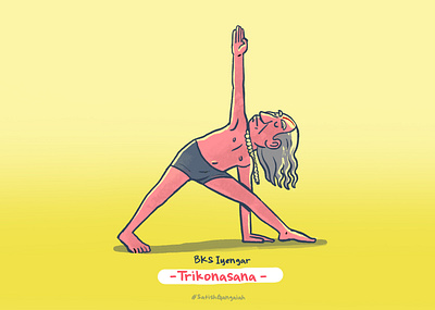 Yoga Day - BKS Iyengar illustration india satishgangaiah yoga