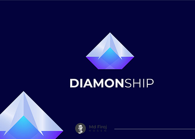 Diamond ship logo brand identity branding branding design design icon illustration logo logo design logos ship ship logo vector water