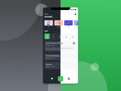 Task Management app design dark more design light mode mobile task ui ultility