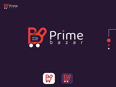 p + b eCommerce logo-prime bazar bran logos brand logo branding business logo custom logo ecommerce logo lettermark logo logo design logos logotypes minimalist wordmark