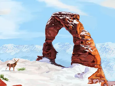 Arches National Park design graphic design illustration landscape mountain nationalpark