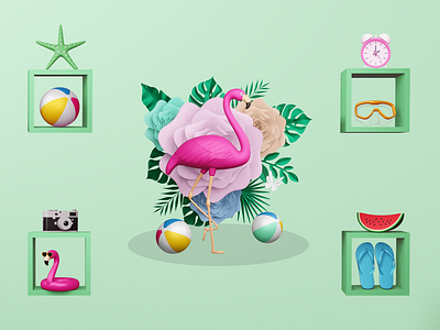 Cool Frames With Ostrich 3d 3d animation blender branding color cool design dribbble best shot frames green illustration logo love photography smooth animation ui ux website