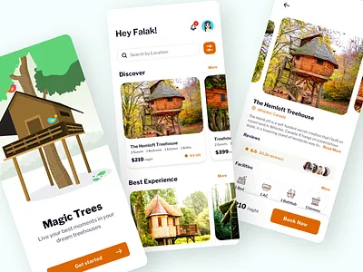 Magic Trees - Treehouse Booking App booking app design icons illustration ios app ui vector