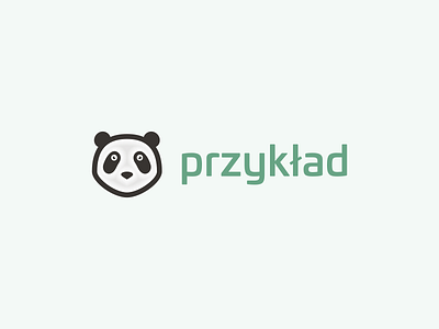 Panda logo 3d accessories animal black child children face green head logo miniamalistic minimal panda white