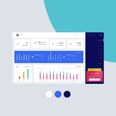 Persian Dashboard admin panel adobe xd dashboards design illustration minimal design uiux uiux design user experience user interface web design