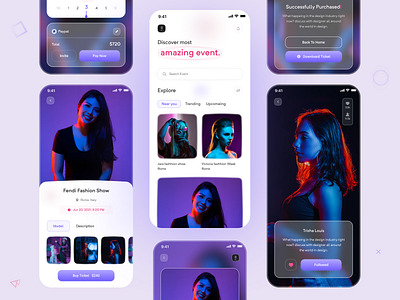 Event Mobile App card clean ui event finder event organizer fashion finder flutter home screen interface minimal mobile app mobile apps mobile ui mobileappdesign onboarding social app uiux ux ui design workshop