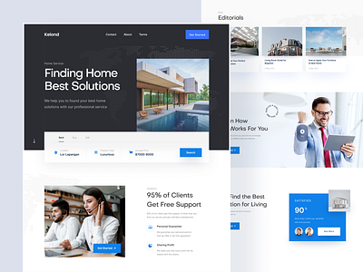 Kelond - Home Service Solution Landing Page blue clean design home landing landing page landingpage modern service ui ui design uiux ux uxui web webdesign website