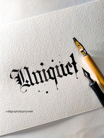 Be Unique! 3d animation branding calligraphy calligraphy and lettering artist calligraphy artist calligraphy font design graphic design handwrittenfont illustration logo motion graphics typography ui