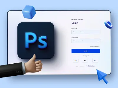 Login Page 3d graphics adobe illustrator adobe photoshop clean creative designing figma illustration login login form login page login screen minimalistic modern register sign in signup ux web