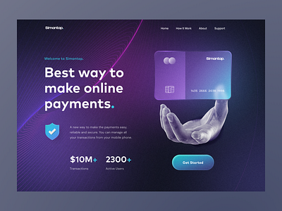 Header Exploration - Simantap Online Payment ✨ app bank branding card creditcard finance fintech gradient header homepage landing page logo money oneweekwomders onlinepayment payment save money ui web design website