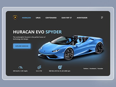 Lamborghini Landing Page automative branding car clean graphic design hero interface lamborghini landing page minimal minimalistic page sport ux ui web website