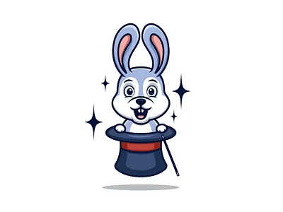 Bunny Magic animal branding bunny cartoon cartoon character character design illustration logo magic mascot