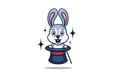 Bunny Magic animal branding bunny cartoon cartoon character character design illustration logo magic mascot