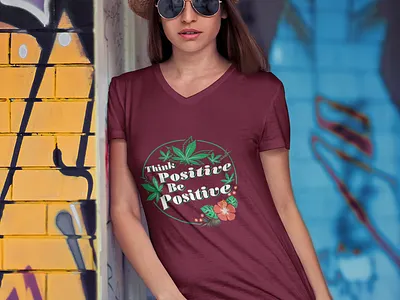 Think Positive Be Positive Logo Design design graphicdesign illustration logo stylish tshirt typography