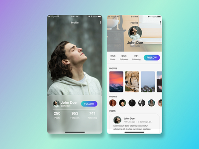 User Profile (Social Media) design mobile ui userprofile ux