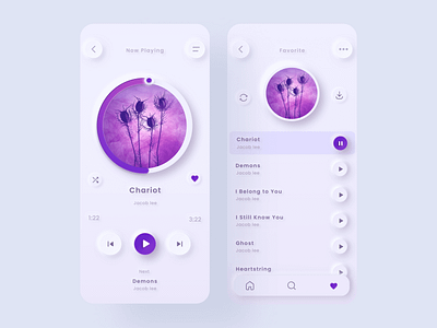 Music Player - Favorite Songs design favorite music music player player purple songs ui design