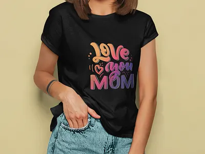 Love You Mom Logo Design design graphicdesign illustration logo stylish tshirt typography