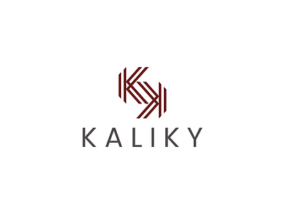Logo for Kaliky 2 black claret jewellery kk kk lettermark kk monogram lettermark logo minimal minimalist monogram red white