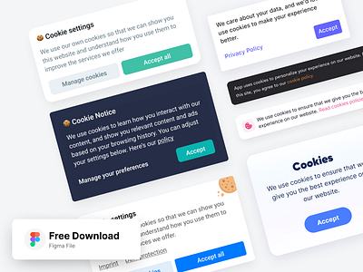 Cookie Banner Templates Figma cookie cookie banner figma free template website