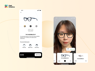 AR Glasses App UI concept app ar arglass capi creative design glasses mobile shopping ui ui kit vr