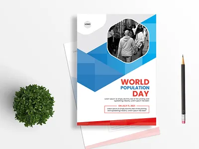 World population day flyer design community