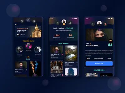 Glassmorphism | Blog App Design | Blog App Concept branding design glass morphism glassmorphism glassy interface modern neat and clean ui design