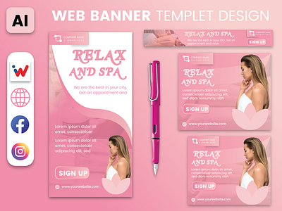 SPA Web Banner Templet art artwork businesscards designer logodesign logodesigns marketing mixtapecover poster