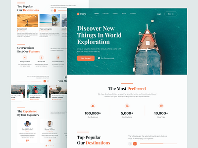 Trips - Travel website homepage adventure destination homepage landing page travel travelling trip ui uiux vacation web design website