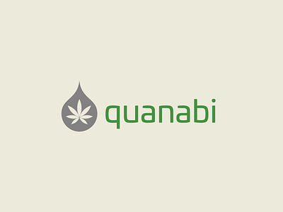 Logo for quanabi 2 drop hemp leaf leavs logo marijuana minimal minimalist natural nature oil plant