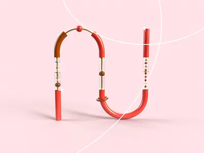36 days of type - N ! 36daysoftype conception design graphic design graphisme illustration letter lettre plastic red render rendering type typographie typography work
