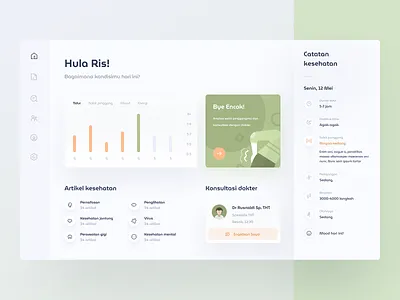 Health Journal Dashboard cards chart dashboard design doctor graph graphic health icons illustration journal medical stats web