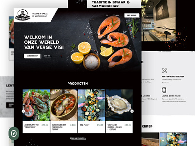 De vis factorij | Website x webshop dark mode darkmode fish fish shop fishing fishshop food grunge grunge design rough street ui design webdesign webshop webshop design webshopdesign