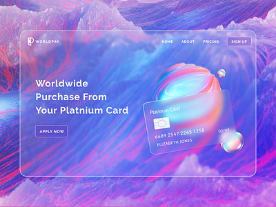 WorldPay Landing Page creative dailyui design designer dribble shot dribbleartist figma glassmorphism gradient modern photoshop ui uiux ux web website