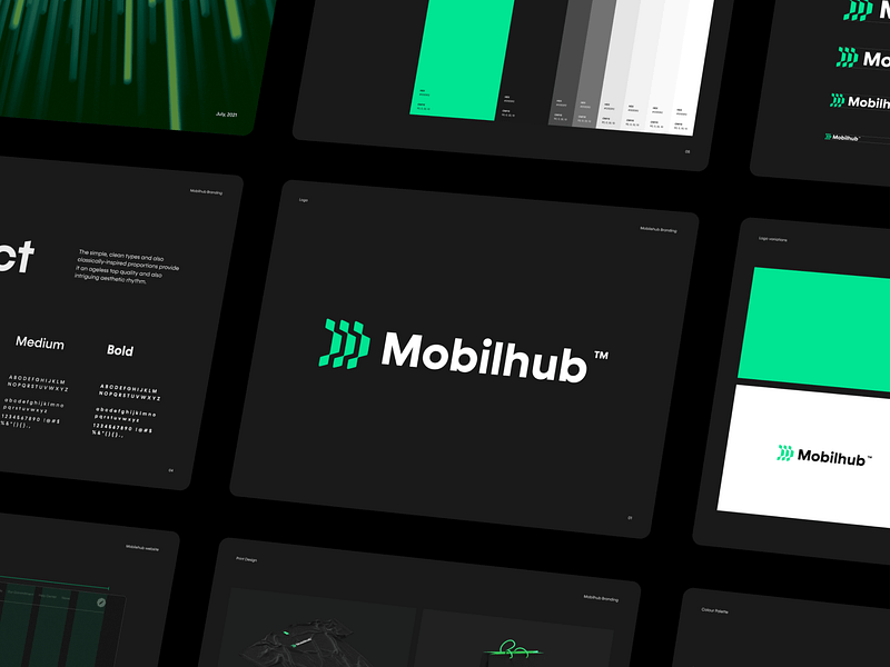 Mobilhub Brand Guidelines 3d animation branding design graphic design layout logo motion graphics typography ui ux vector