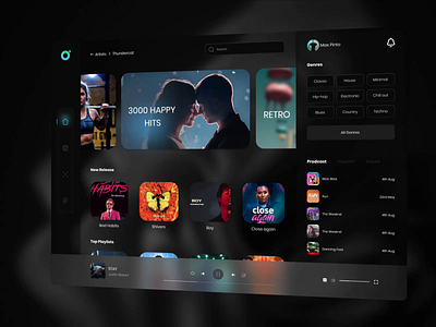 Music🎼 Dashboard UI Design✨ 3d apple music artist blur clean dashboard gradient ios minimal minimalist mobile mobile app design music music dashboard music player play player song ui design website