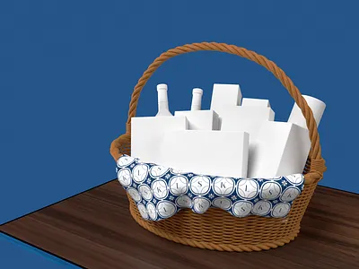 Kumar L Santosh Gift Basket art basket branding business businessman clean cloth design gift graphic design hamper luxury minimal modern pattern personal branding render stationery visualization