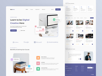 Courses Landing Page course courses landing page e learning education elearning courses landing page learning onlinecourses simple clean interface study web landing page
